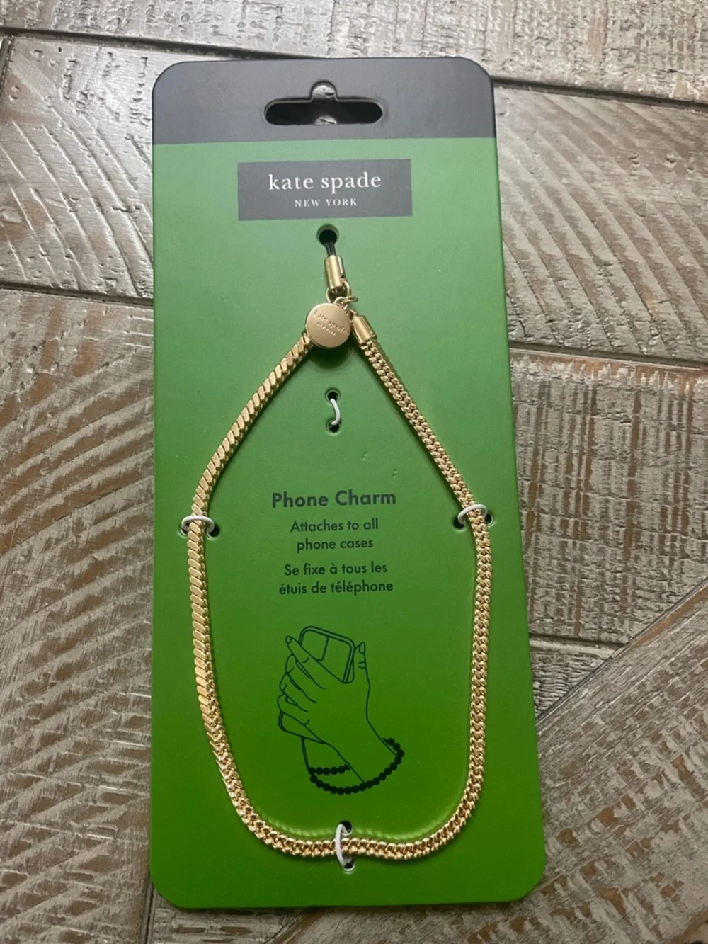 NWT Kate Spade New York Gold Phone Charm